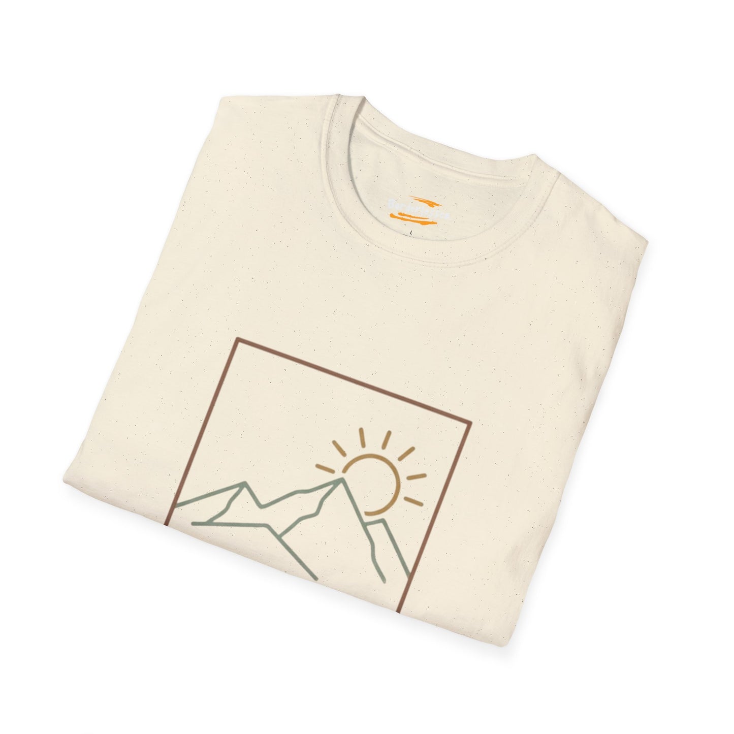 T-Shirt — 'Escape' Mountain Line Art Tee (Sunrise Adventure Graphic)
