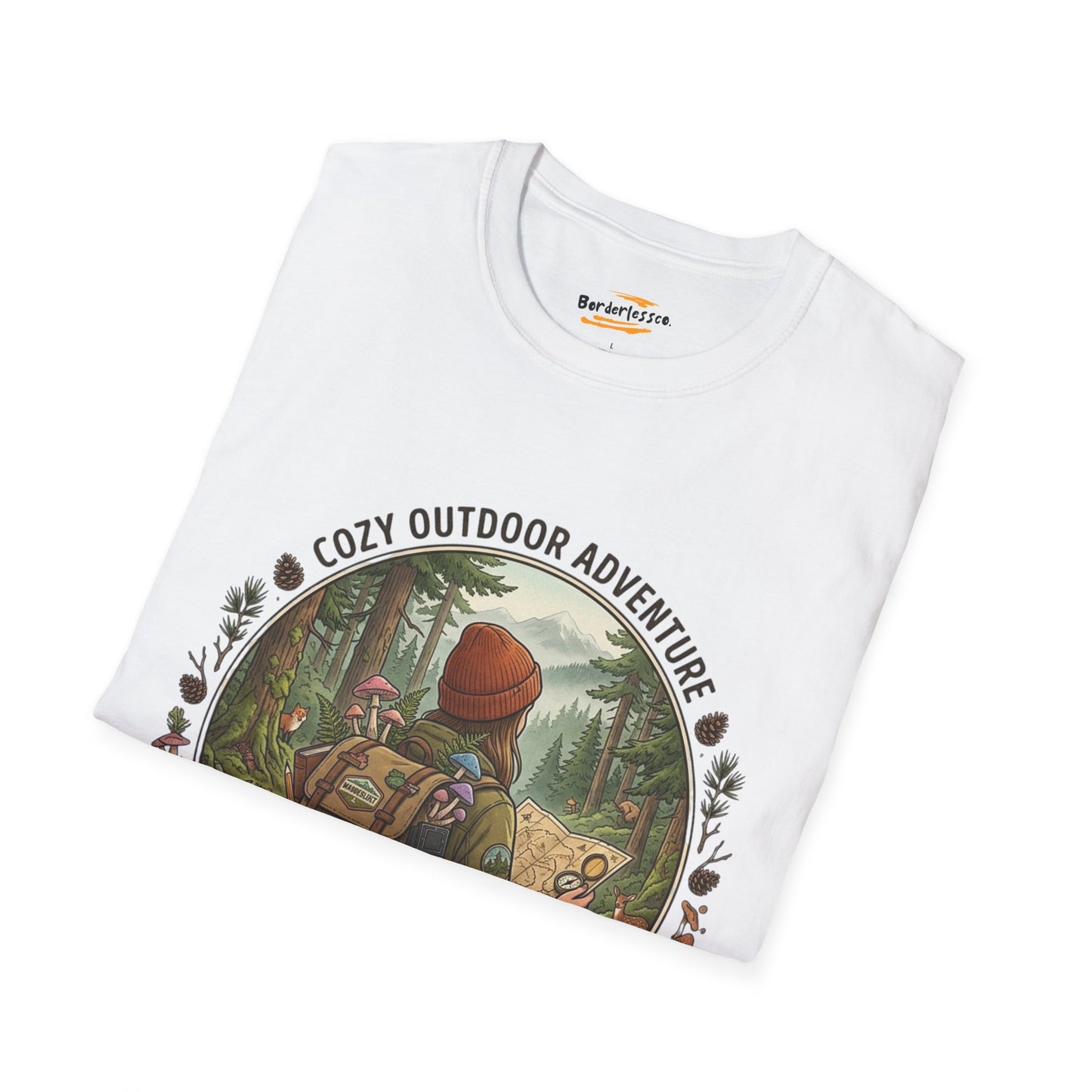 Cozy Outdoor Adventure T-Shirt — "Learn to Roam" Forest Hiking Graphic Tee