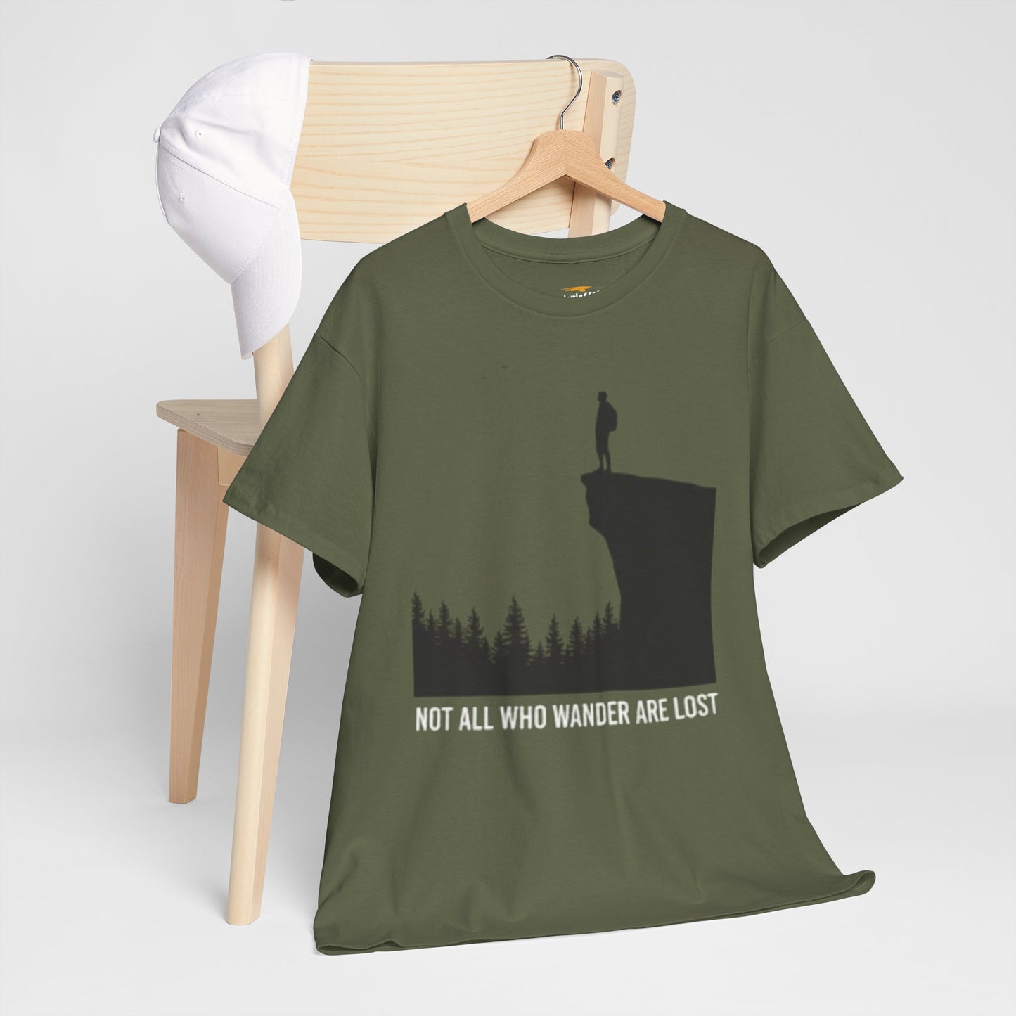 Not All Who Wander Are Lost Tee | Hiker Cliff Silhouette, Adventure Shirt