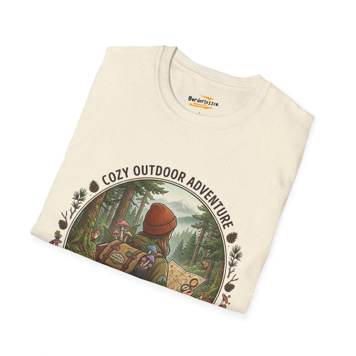 Cozy Outdoor Adventure T-Shirt — "Learn to Roam" Forest Hiking Graphic Tee