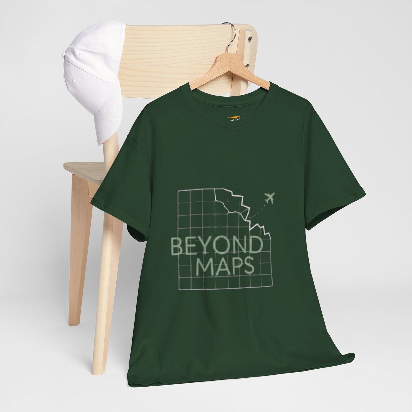 Beyond Maps T-Shirt | Minimal Travel Tee, Airplane Graphic