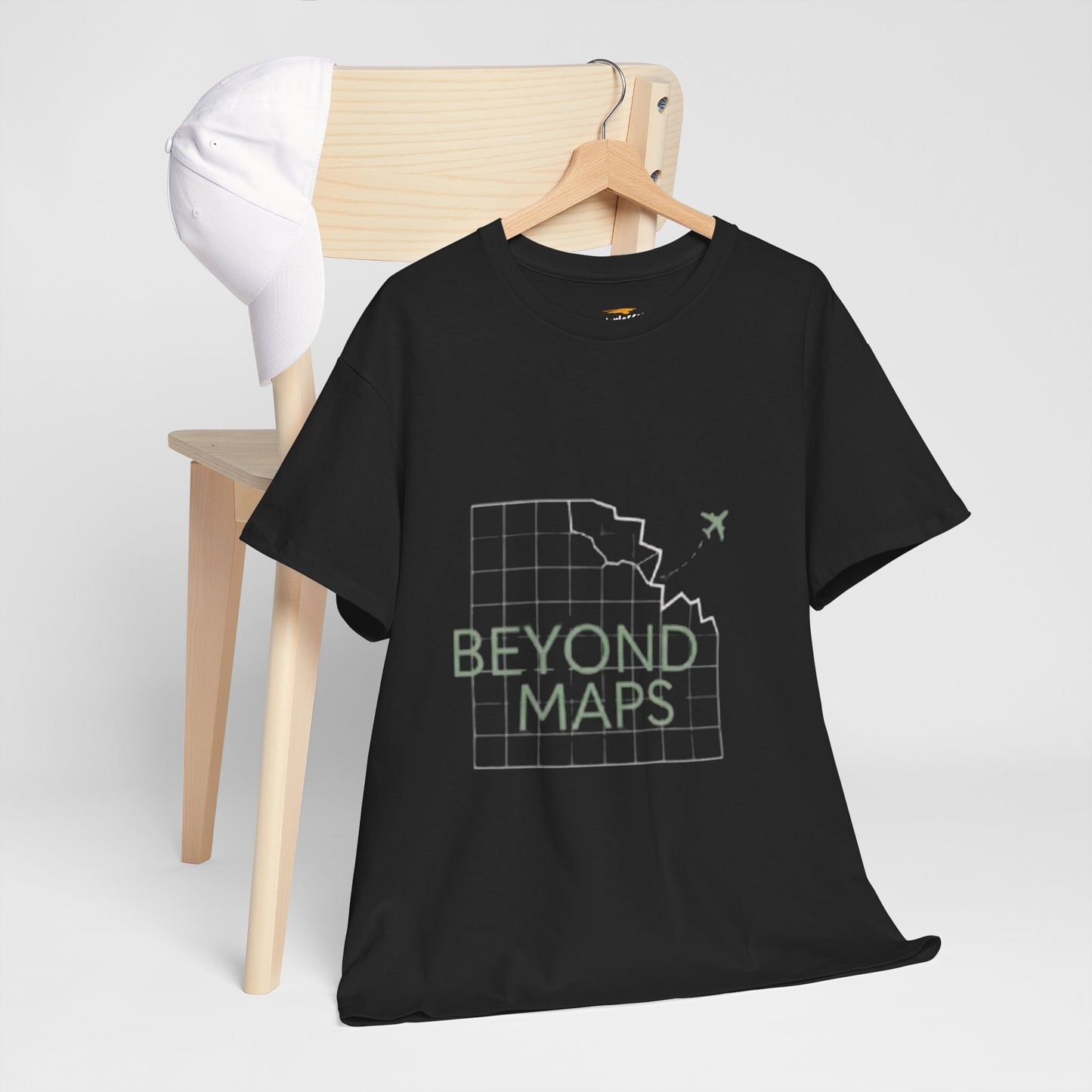 Beyond Maps T-Shirt | Minimal Travel Tee, Airplane Graphic