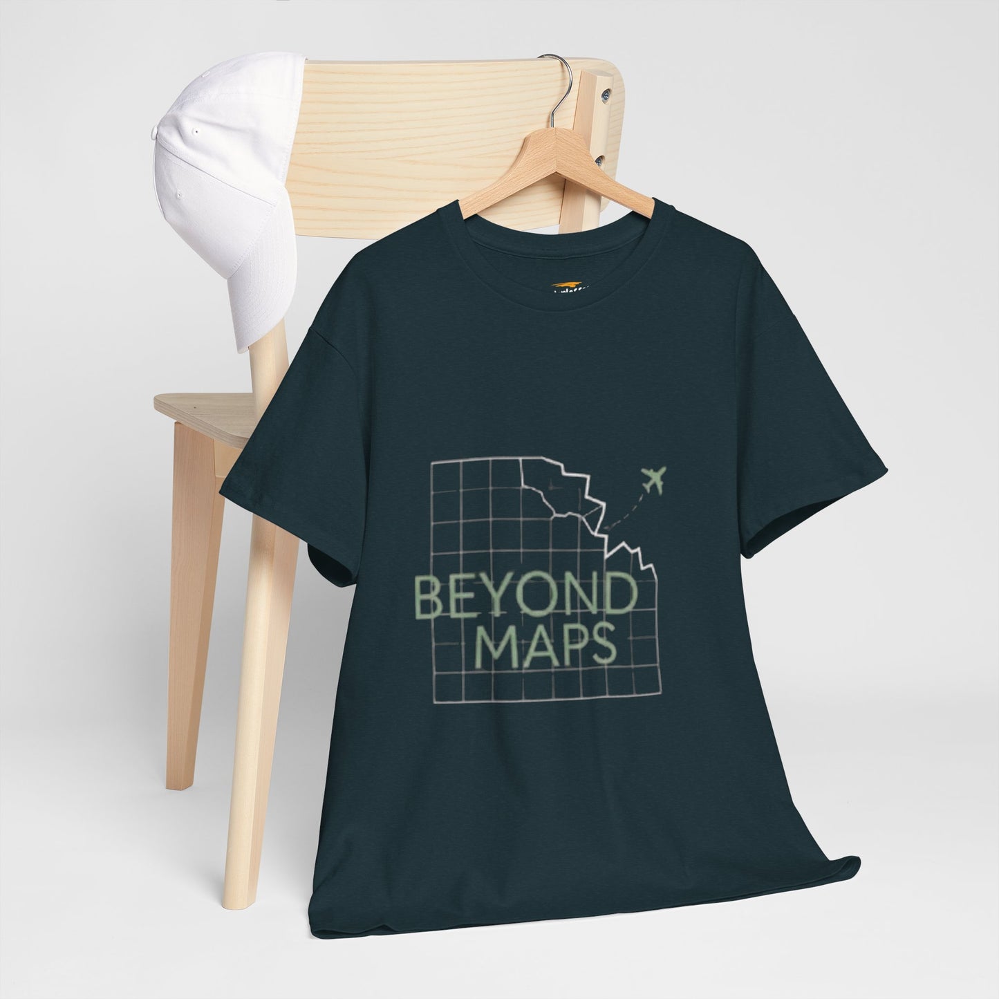 Beyond Maps T-Shirt | Minimal Travel Tee, Airplane Graphic