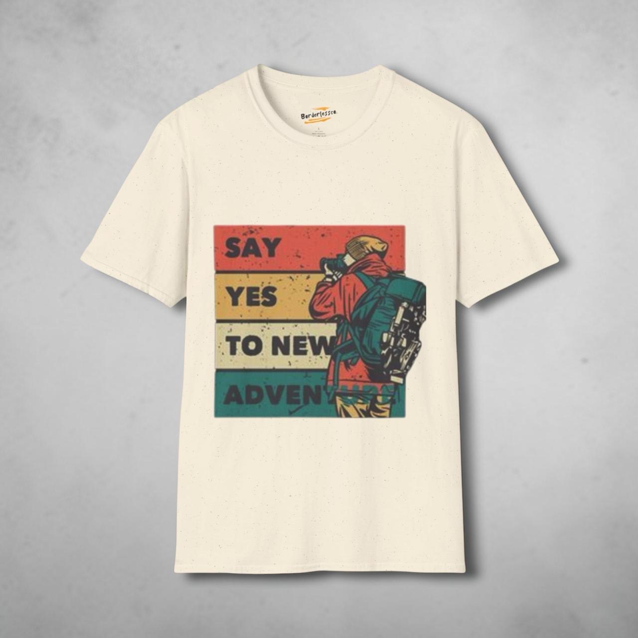 Say Yes To Adventure T-Shirt – Vintage Explorer Binocular Graphic Tee
