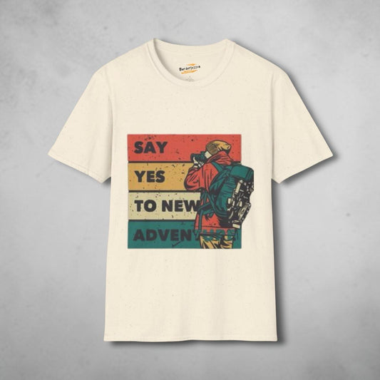 Say Yes To Adventure T-Shirt – Vintage Explorer Binocular Graphic Tee