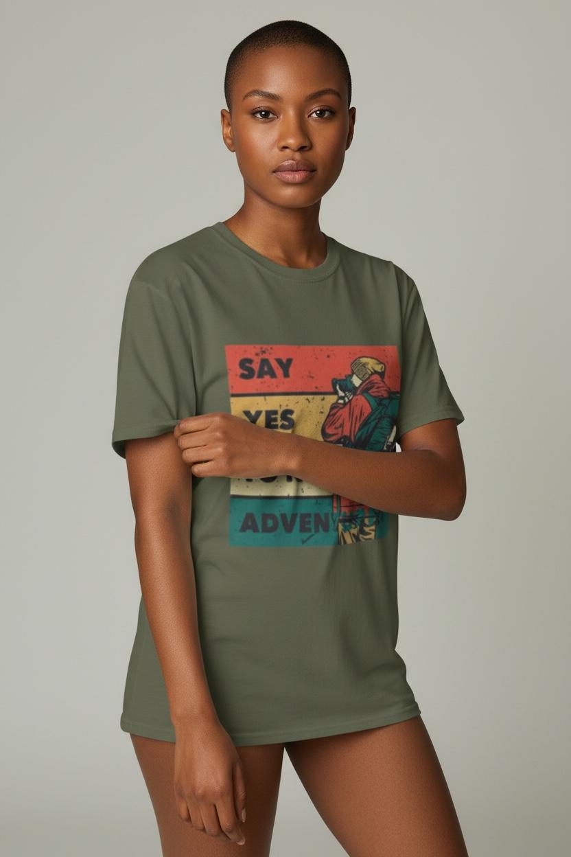 Say Yes To Adventure T-Shirt – Vintage Explorer Binocular Graphic Tee