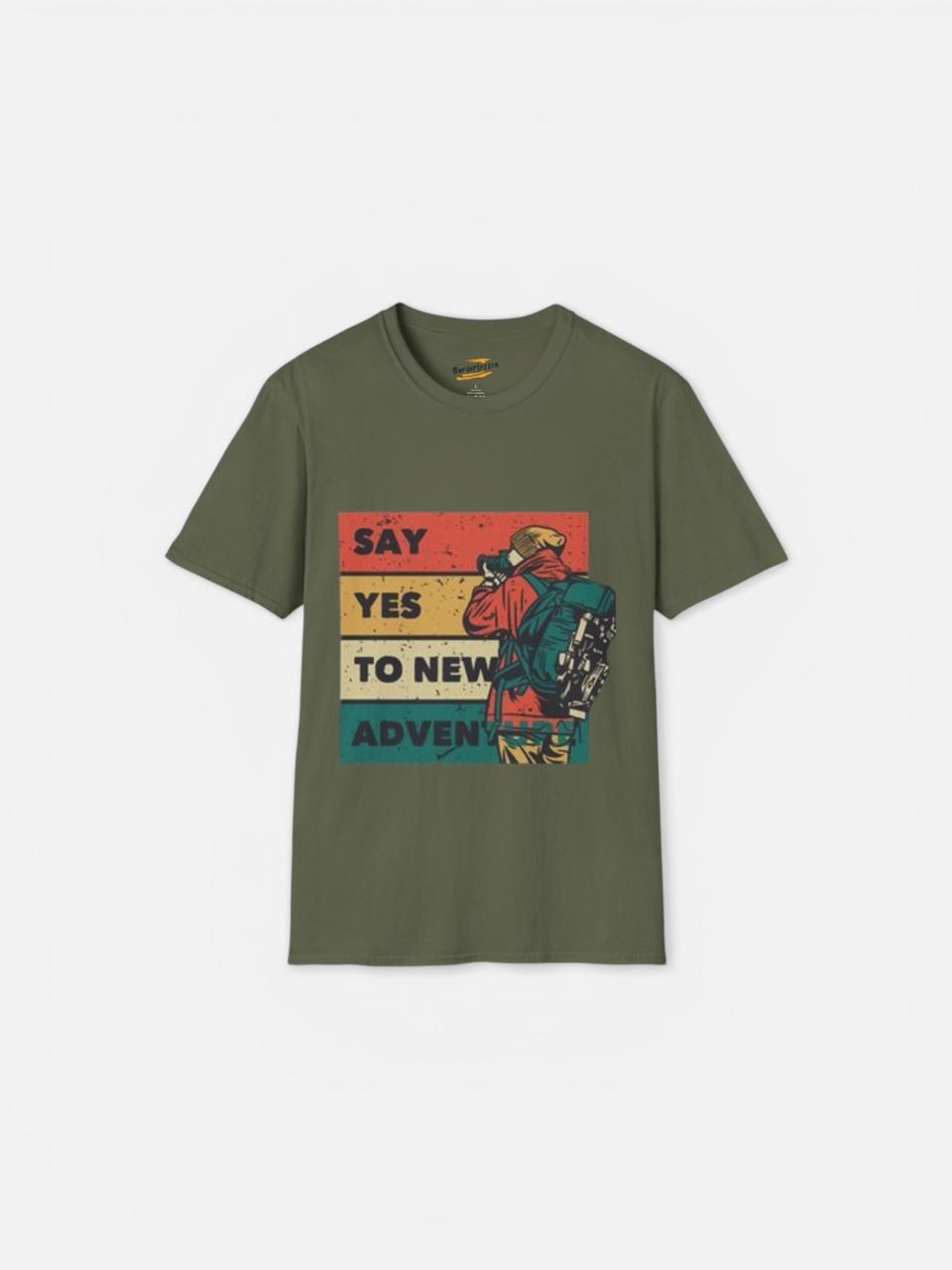 Say Yes To Adventure T-Shirt – Vintage Explorer Binocular Graphic Tee