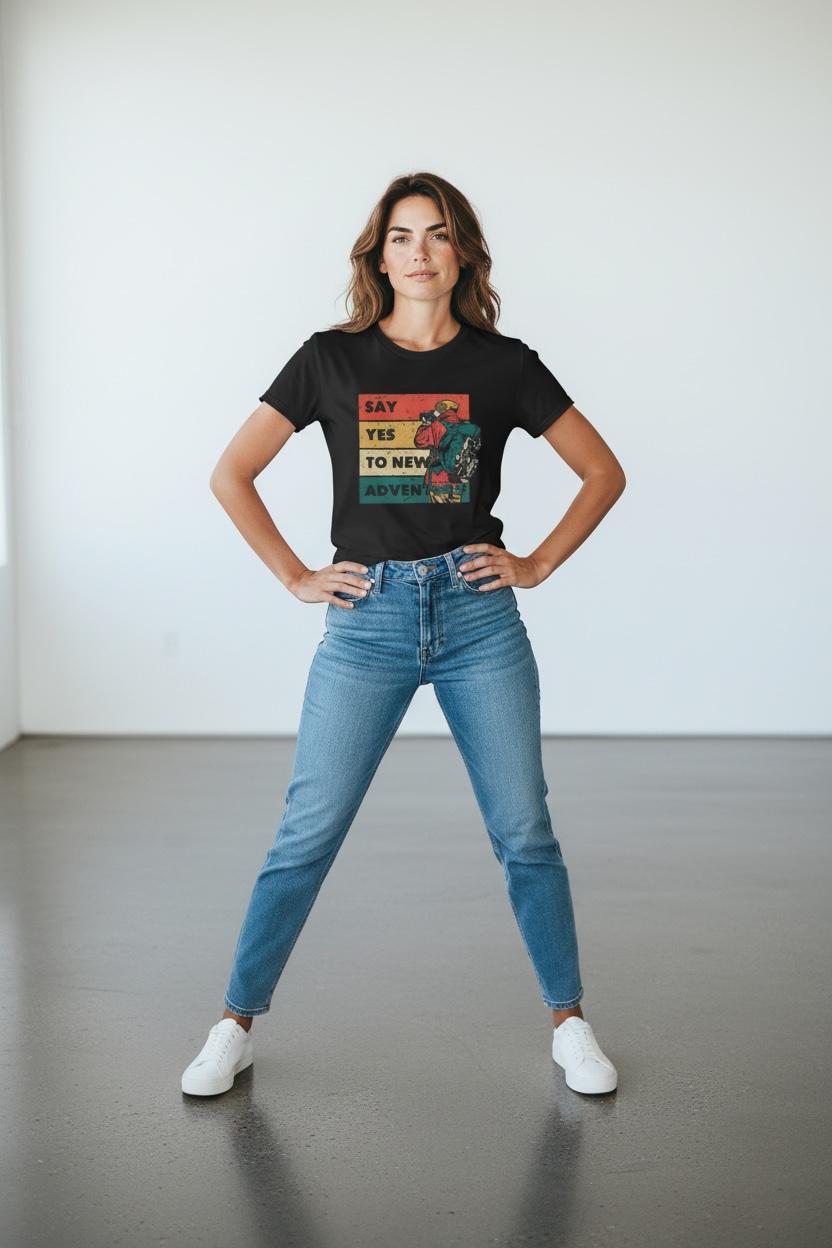 Say Yes To Adventure T-Shirt – Vintage Explorer Binocular Graphic Tee