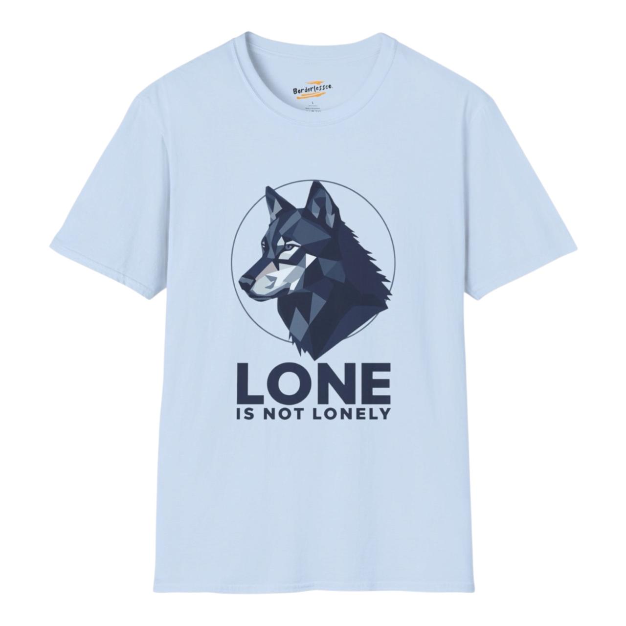 Lone Is Not Lonely Wolf T-Shirt — Geometric Wolf Illustration