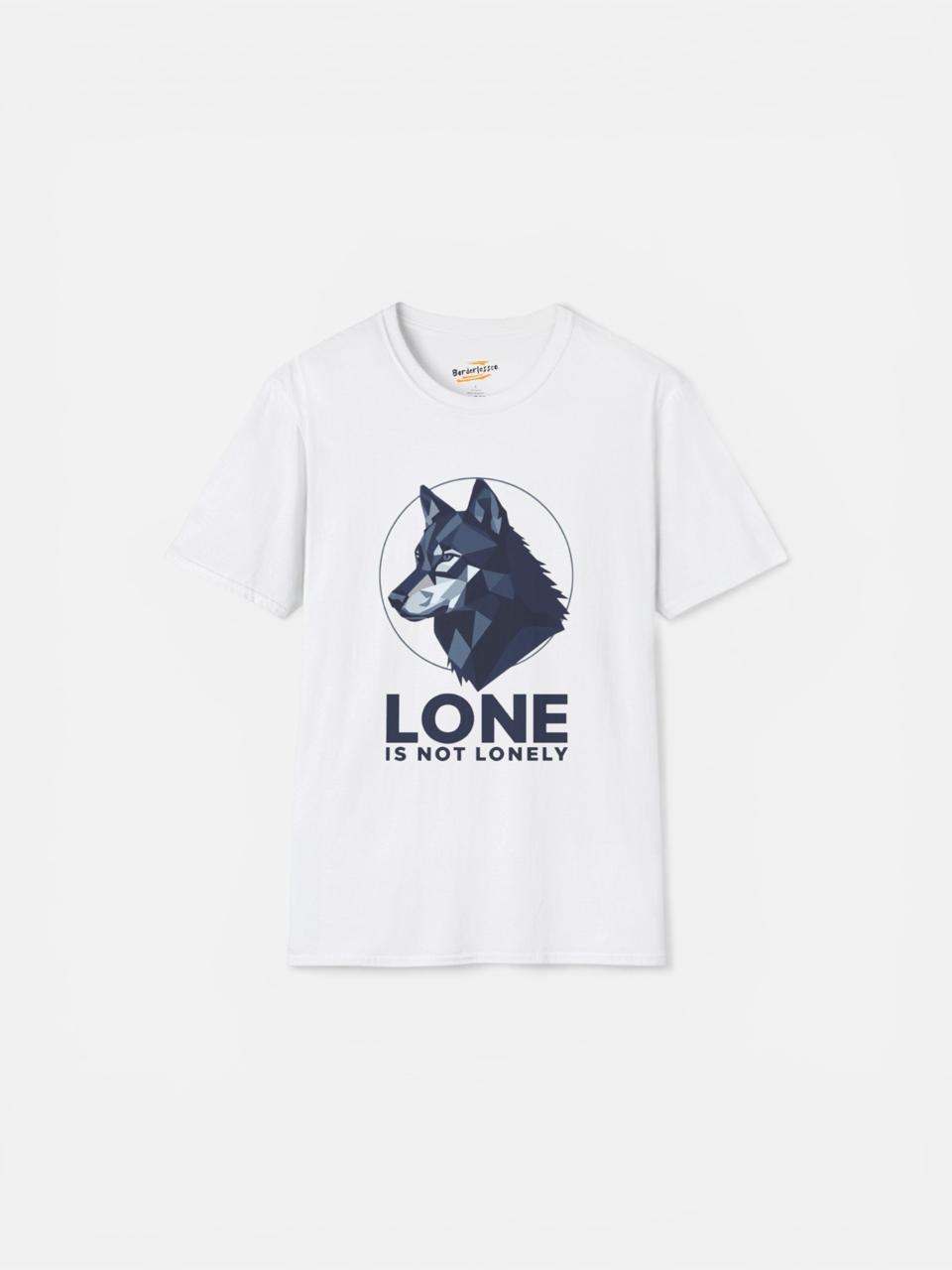 Lone Is Not Lonely Wolf T-Shirt — Geometric Wolf Illustration