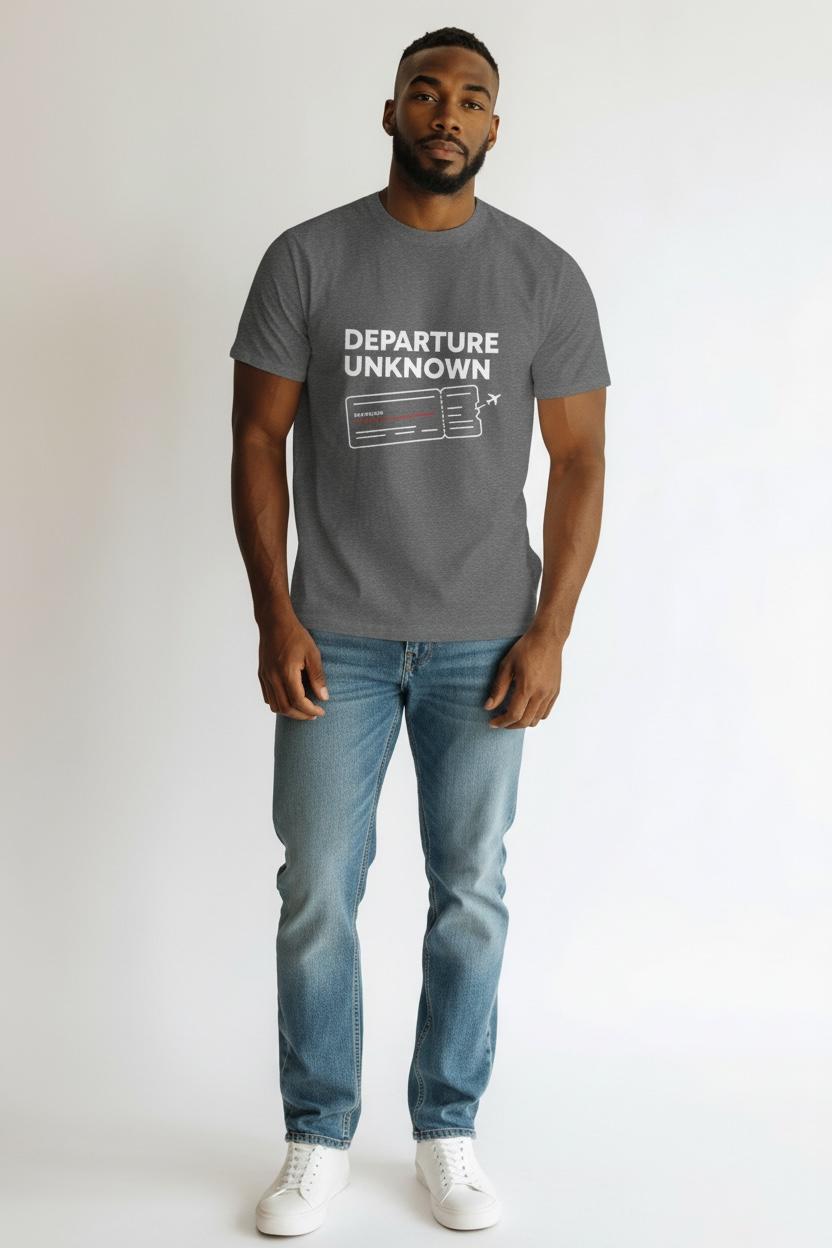 Departure Unknown T-Shirt – Travel Map Back Print | Wanderlust Graphic Tee