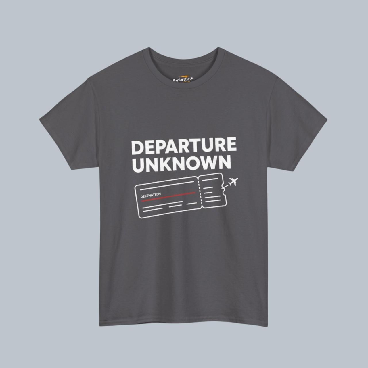 Departure Unknown T-Shirt – Travel Map Back Print | Wanderlust Graphic Tee