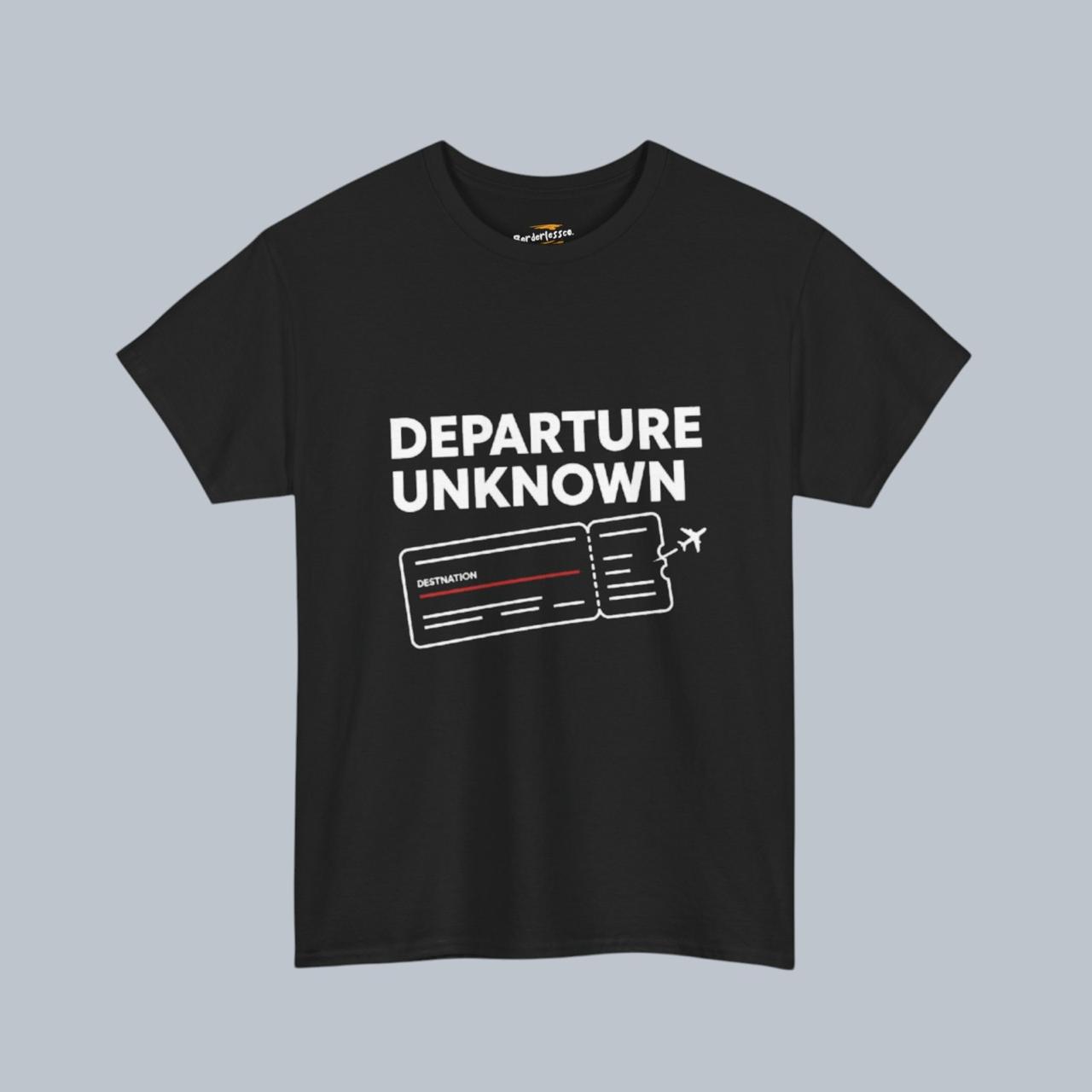 Departure Unknown T-Shirt – Travel Map Back Print | Wanderlust Graphic Tee