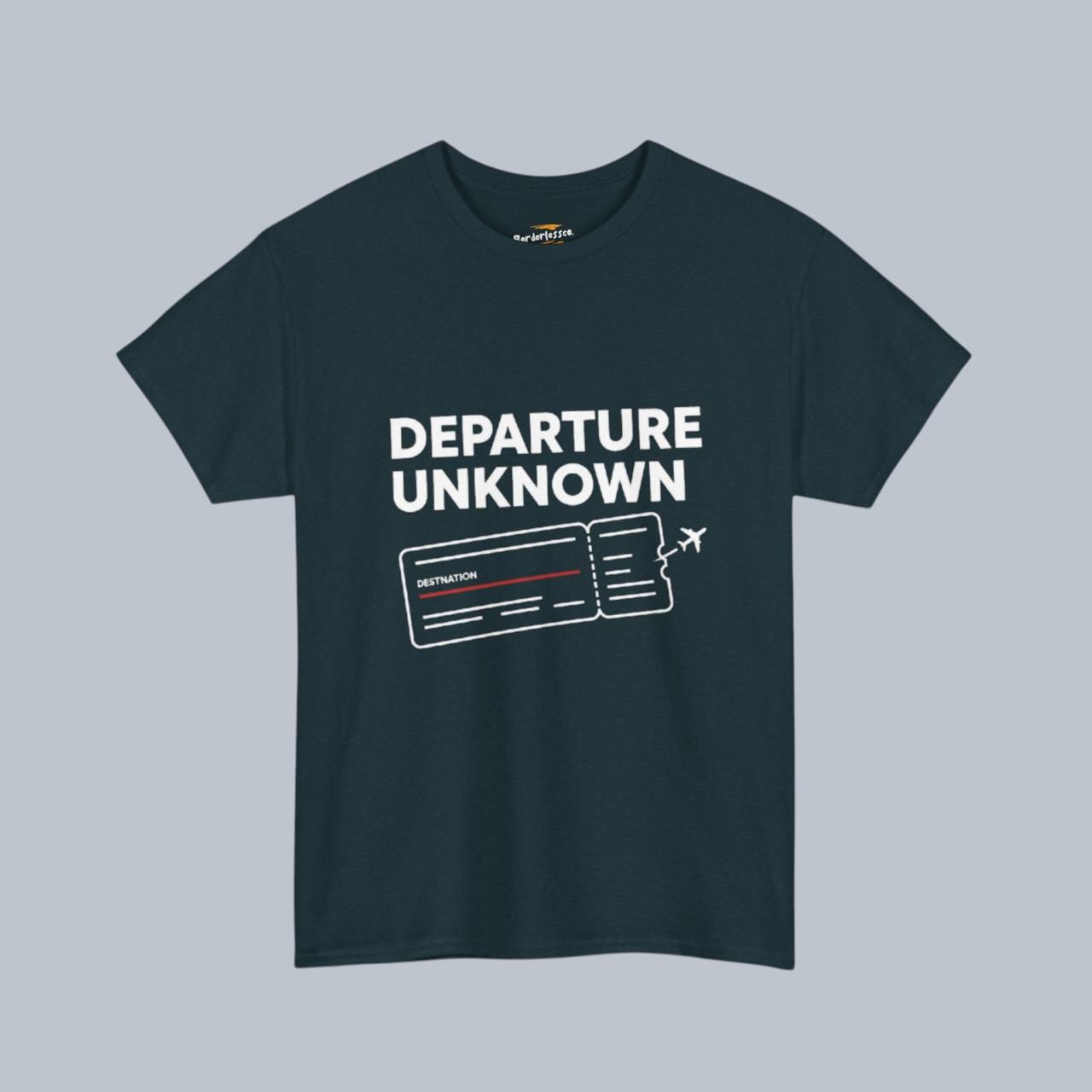 Departure Unknown T-Shirt – Travel Map Back Print | Wanderlust Graphic Tee
