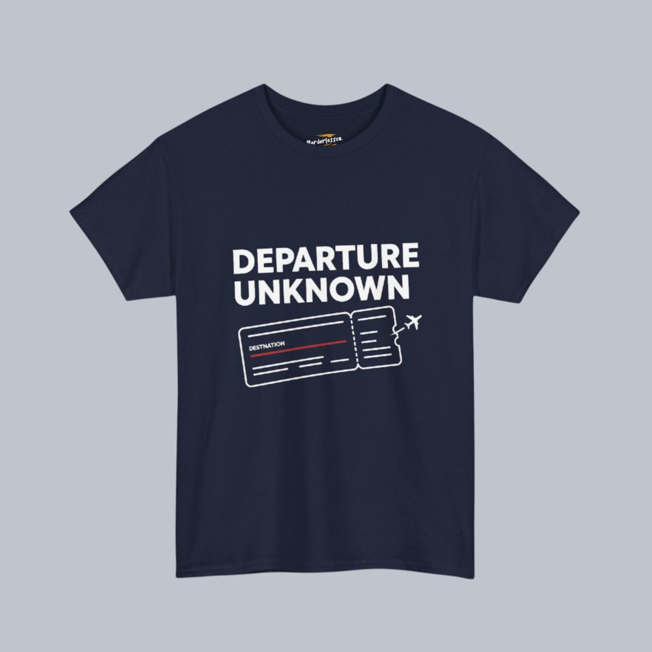 Departure Unknown T-Shirt – Travel Map Back Print | Wanderlust Graphic Tee