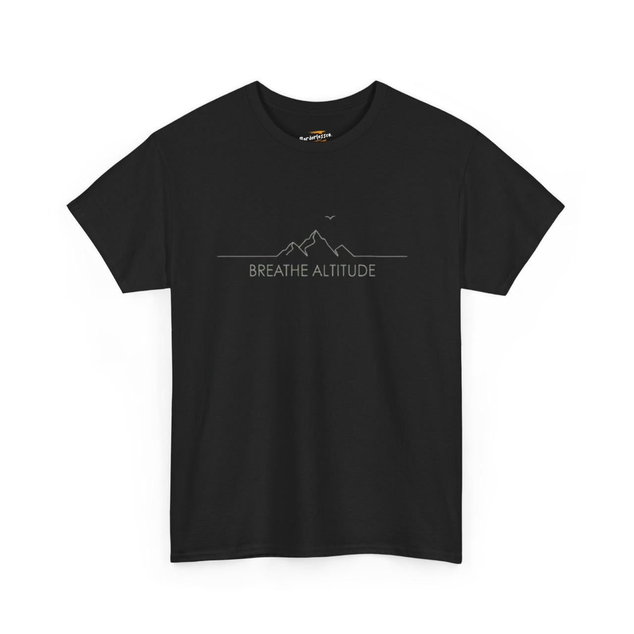 Breathe Altitude T-Shirt – Mountain Front & Coffee Adventure Back Print Tee
