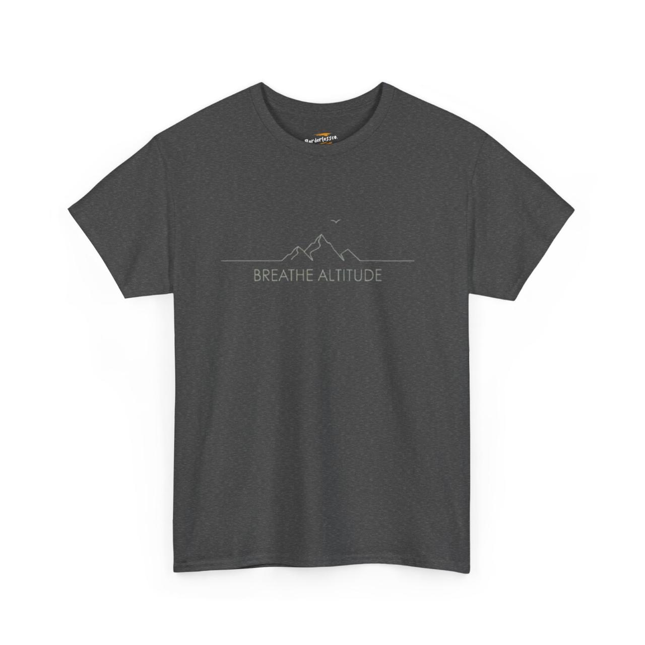 Breathe Altitude T-Shirt – Mountain Front & Coffee Adventure Back Print Tee