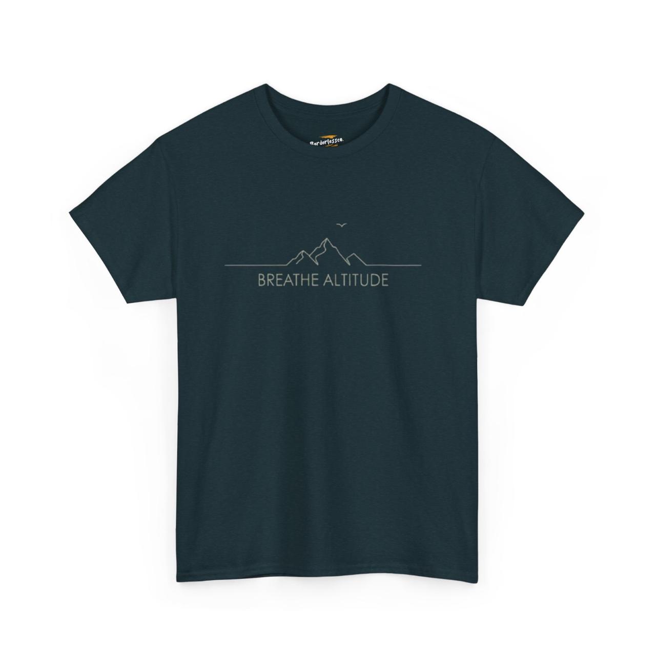 Breathe Altitude T-Shirt – Mountain Front & Coffee Adventure Back Print Tee