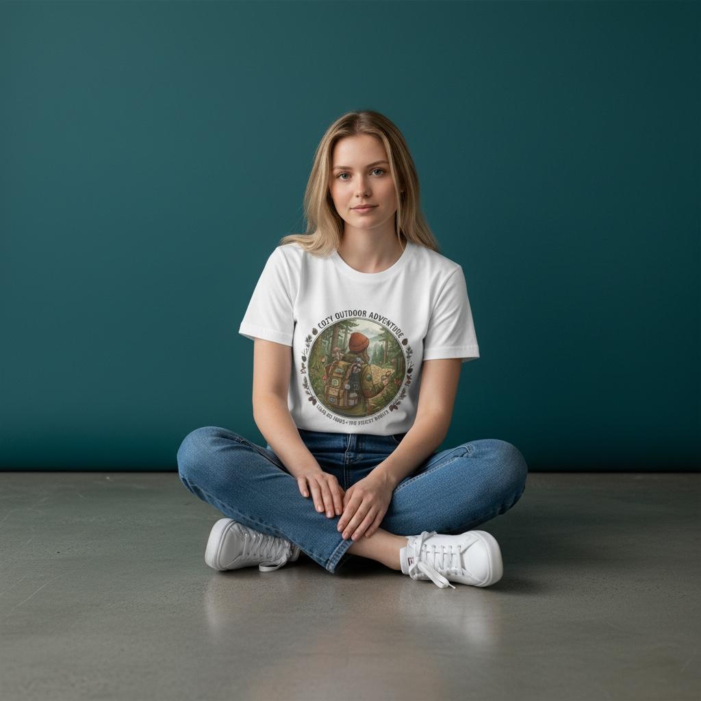 Cozy Outdoor Adventure T-Shirt — "Learn to Roam" Forest Hiking Graphic Tee