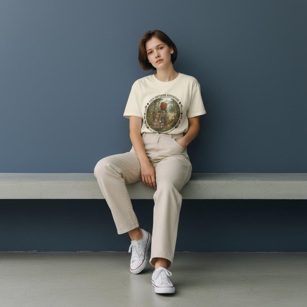 Cozy Outdoor Adventure T-Shirt — "Learn to Roam" Forest Hiking Graphic Tee