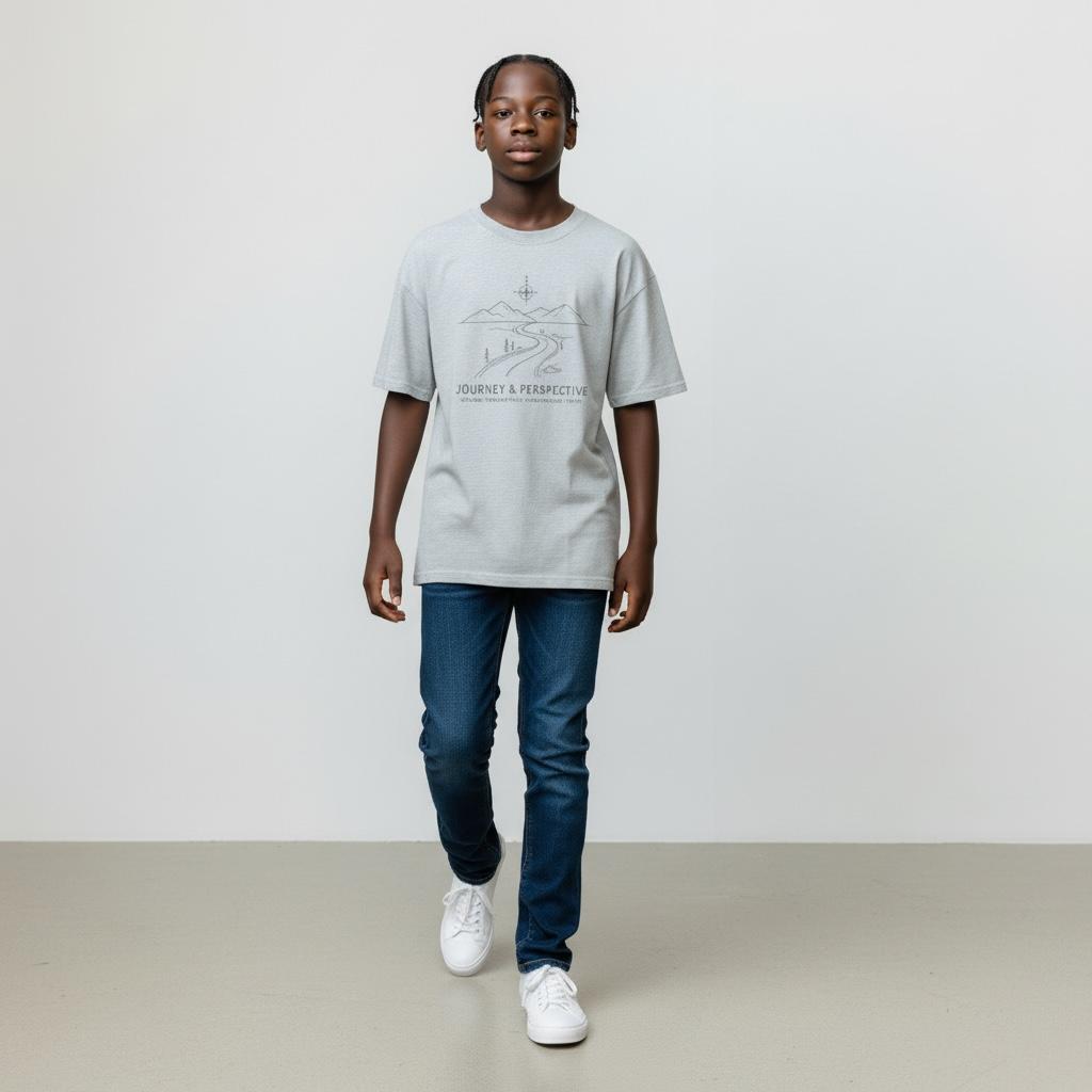 Journey & Perspective Mountain Road Tee — Adventure Graphic T-Shirt