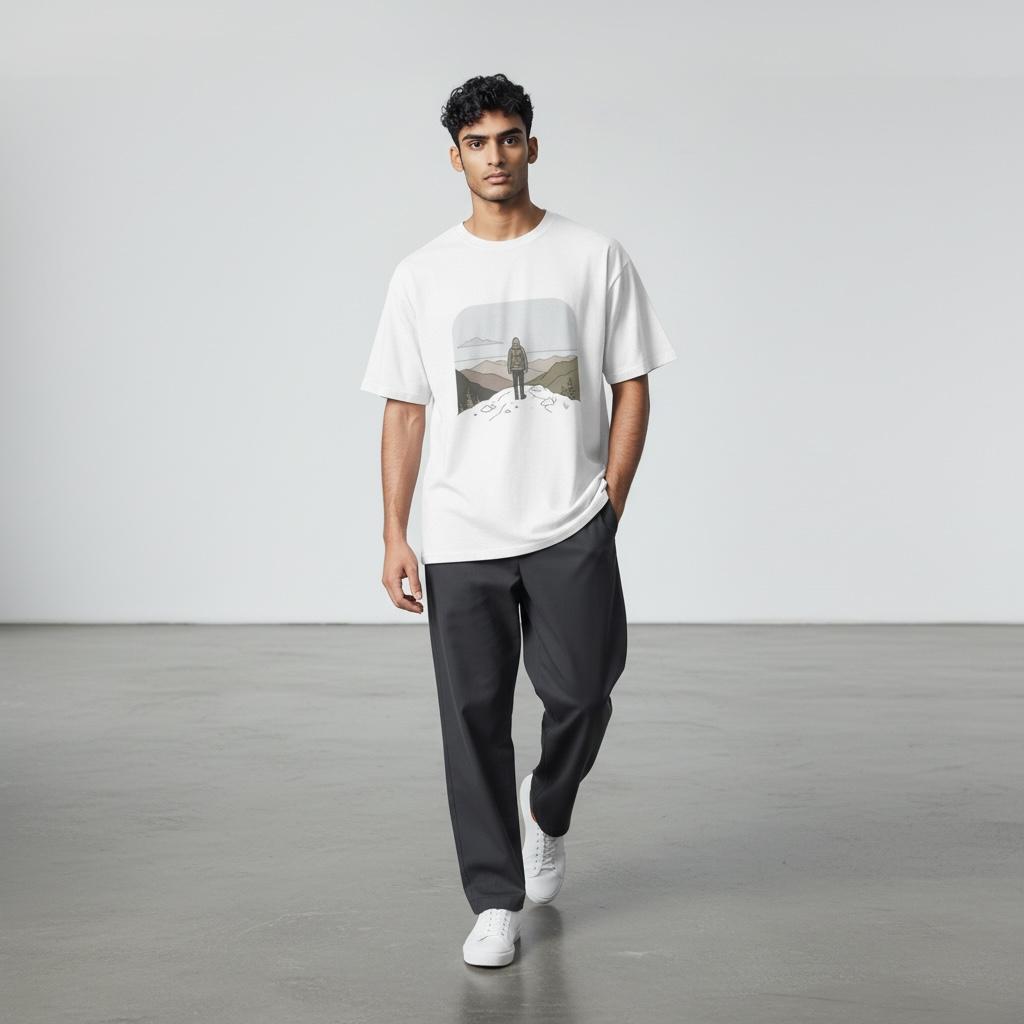 Adventure Hiker T‑Shirt — Mountain Landscape Graphic Tee