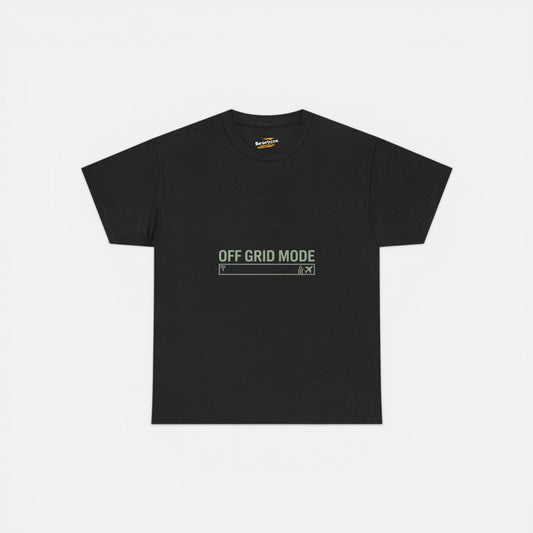Off Grid Mode T-Shirt — Minimalist Camping & Digital Detox Tee