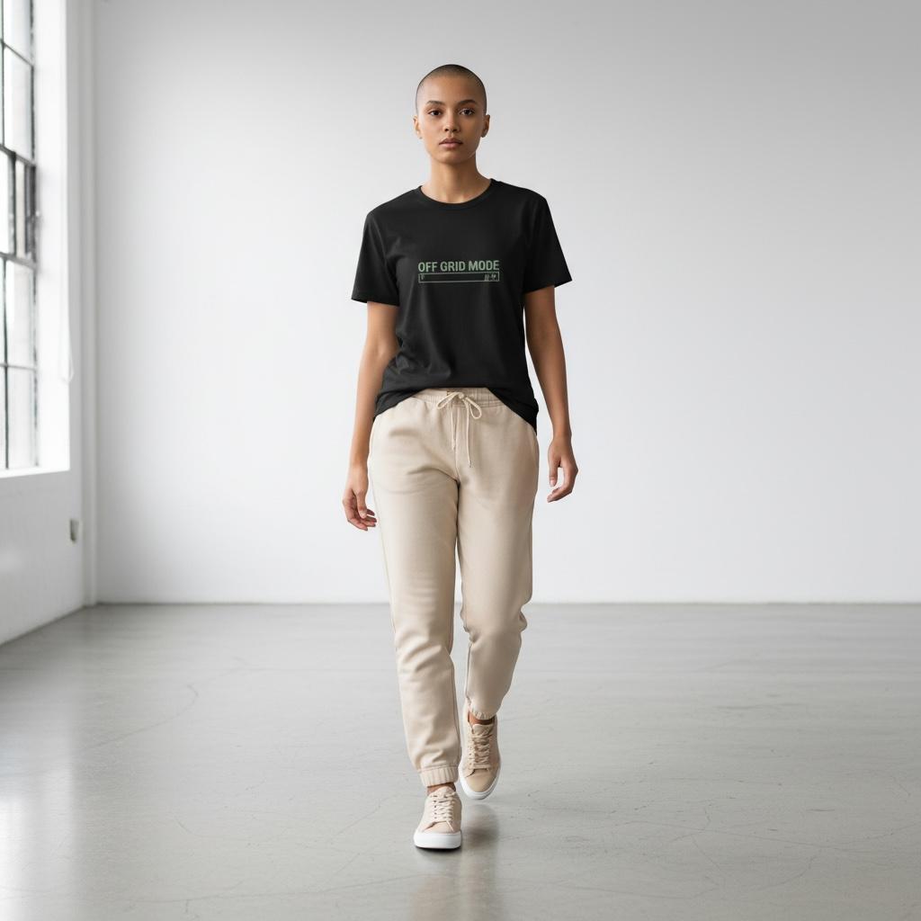 Off Grid Mode T-Shirt — Minimalist Camping & Digital Detox Tee