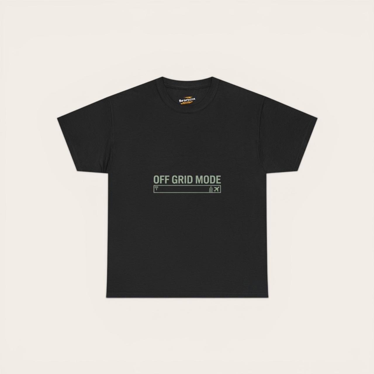 Off Grid Mode T-Shirt — Minimalist Camping & Digital Detox Tee
