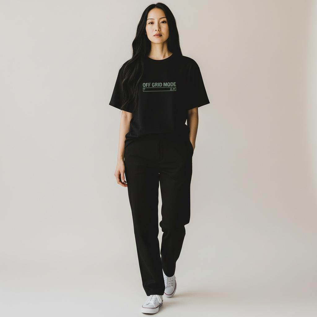 Off Grid Mode T-Shirt — Minimalist Camping & Digital Detox Tee