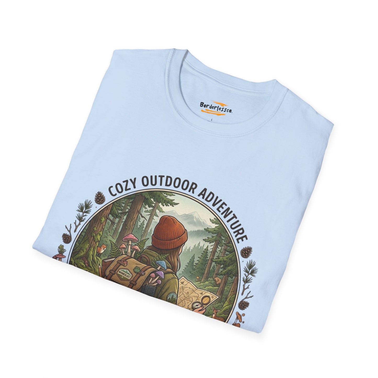 Cozy Outdoor Adventure T-Shirt — "Learn to Roam" Forest Hiking Graphic Tee