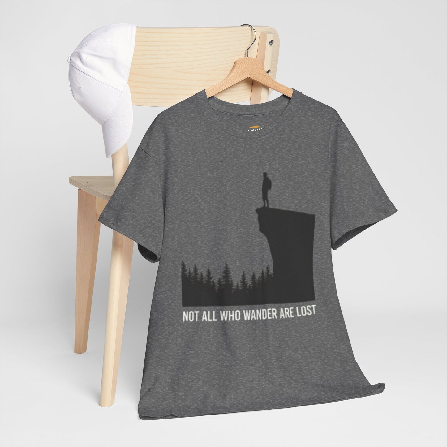 Not All Who Wander Are Lost Tee | Hiker Cliff Silhouette, Adventure Shirt