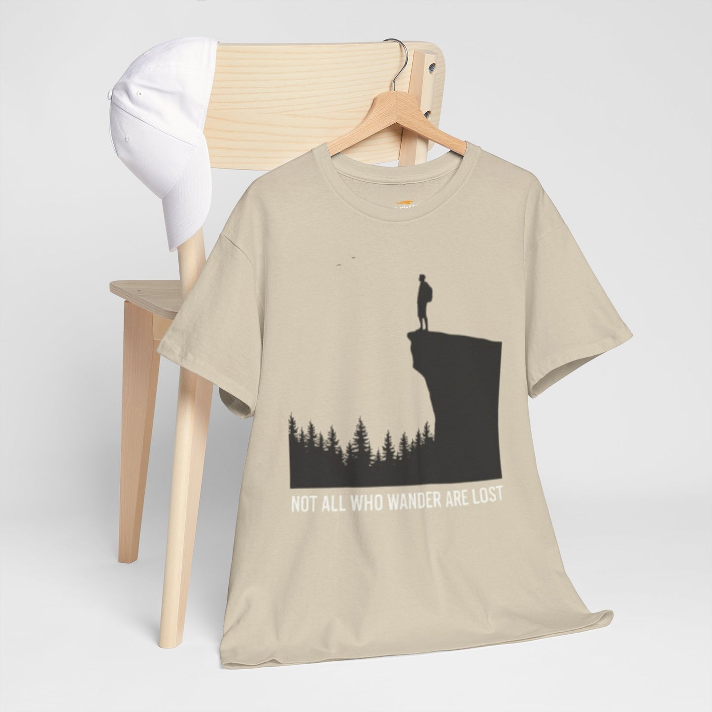 Not All Who Wander Are Lost Tee | Hiker Cliff Silhouette, Adventure Shirt