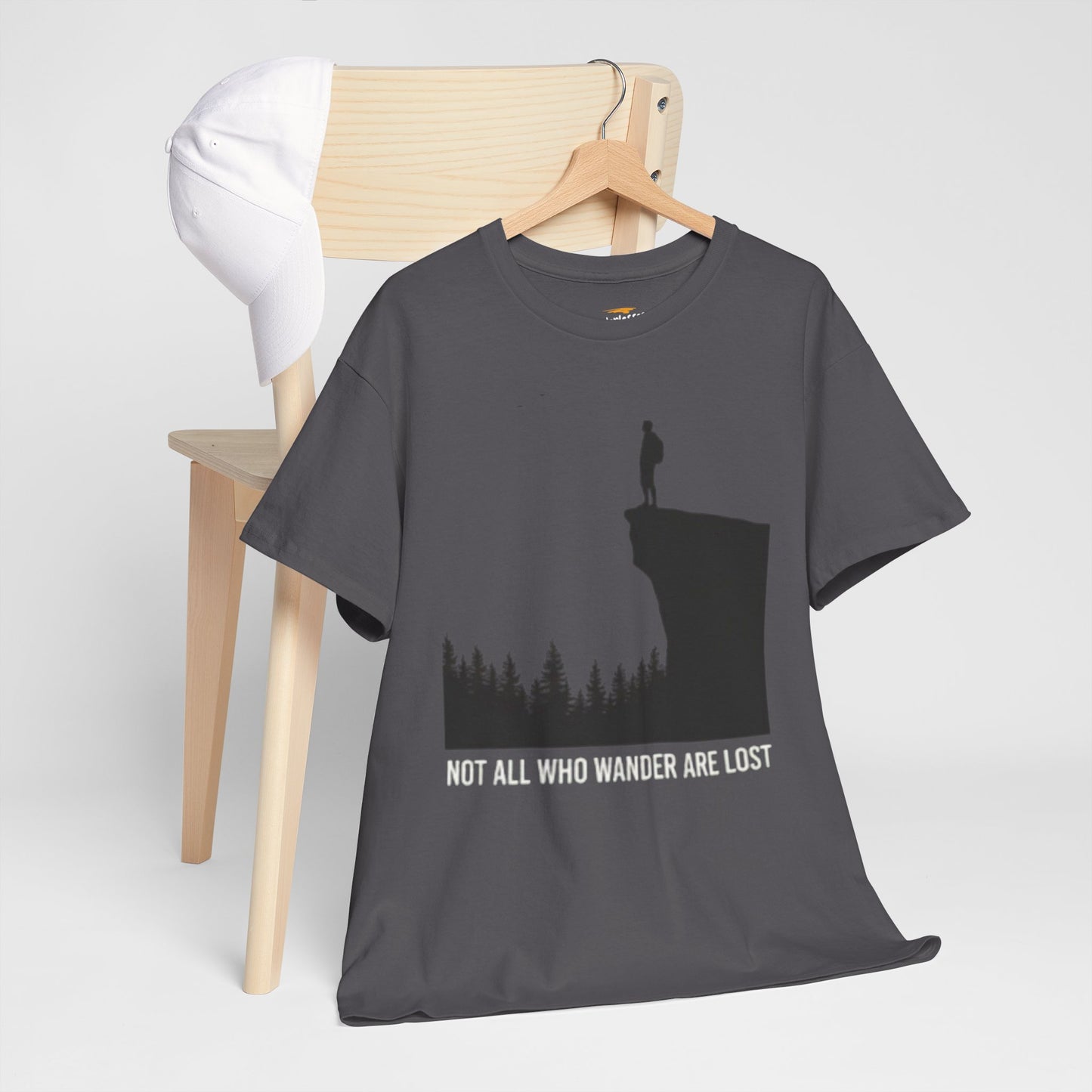 Not All Who Wander Are Lost Tee | Hiker Cliff Silhouette, Adventure Shirt